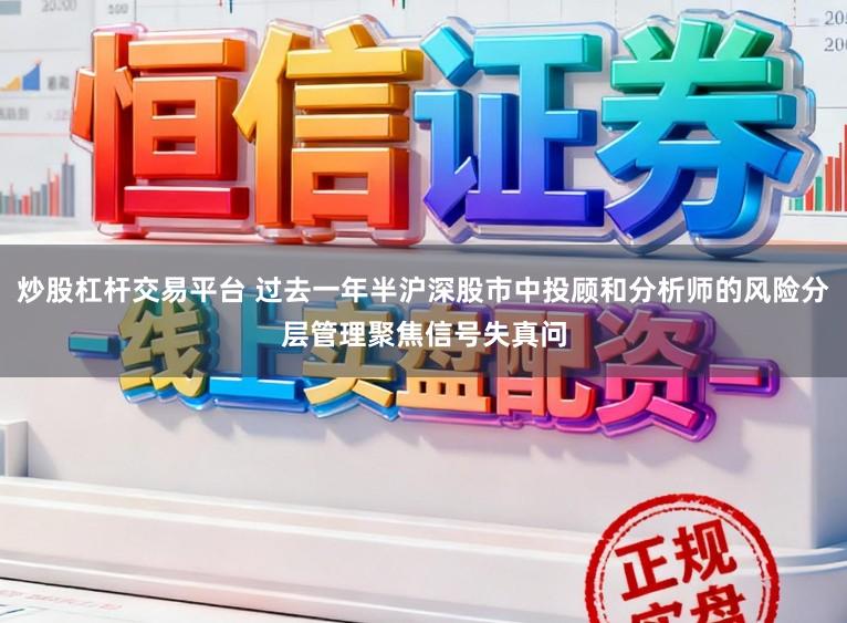 炒股杠杆交易平台 过去一年半沪深股市中投顾和分析师的风险分层管理聚焦信号失真问